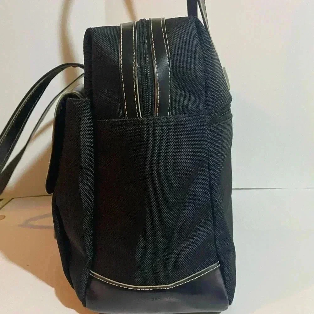 Jack Georges  unisex black canvas briefcase bag